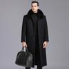 Middle-aged and Elderly Men's Removable Woolen Woolen Woolen Coat with Real Fur Collar and Velvet Thickened Daddy Coat
