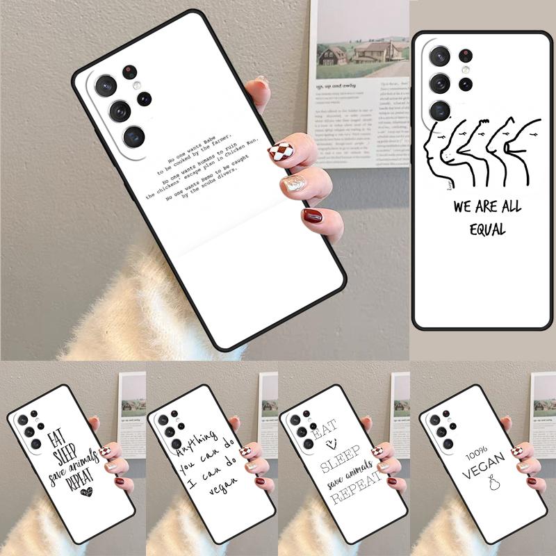 Love Animal Vegan Quotes Silicone Phone Case For Samsung Galaxy note 10 pro S26 S25 S24 S23 S22 S21 Plus S25Ultra Capa Cover