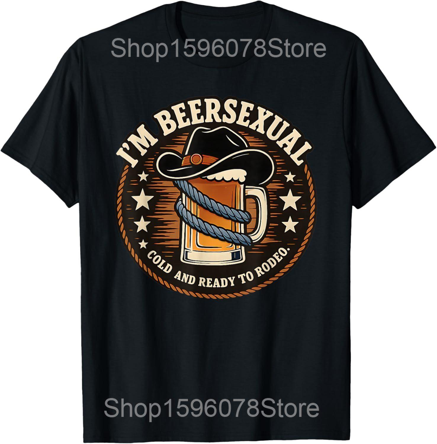 Im Beersexual Celebrate Diversity Funny LGBTQ Beer Drinking T Shirts Men Humor Streetwear Tee Short Sleeve Unisex Loose Clothing S