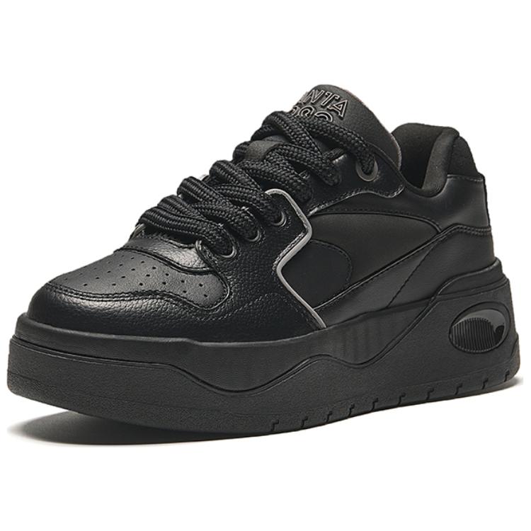Anta 982Evo Korean Style Versatile Thick Sole Comfortable Trendy Lightweight Low Top Skate Shoes Women Sneakers Black 122438091-3