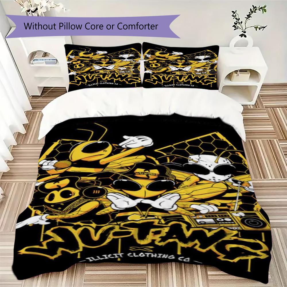 WU TANG Pattern Bedding uilt Set uilt Cover Pillowcase Home Decoration Birthday Gift (1 * duvet cover + 2 * pillowcase  without core)102