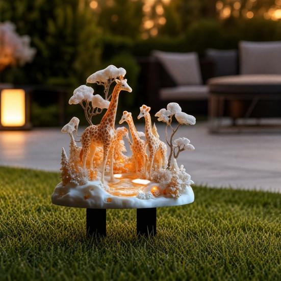 2D Acrylic Animal Garden Stake, Frog Rooster Giraffe Mushroom Yard Art Sign, Decorative Welcome Sign for Outdoor Yard Lawn Pathway