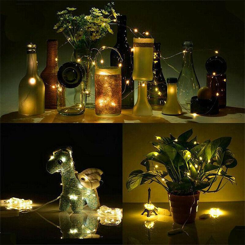 Pachet 6 10/20 LED Baterie Micro Sârmă de Orez Cupru Fairy String Lights Decor de petrecere