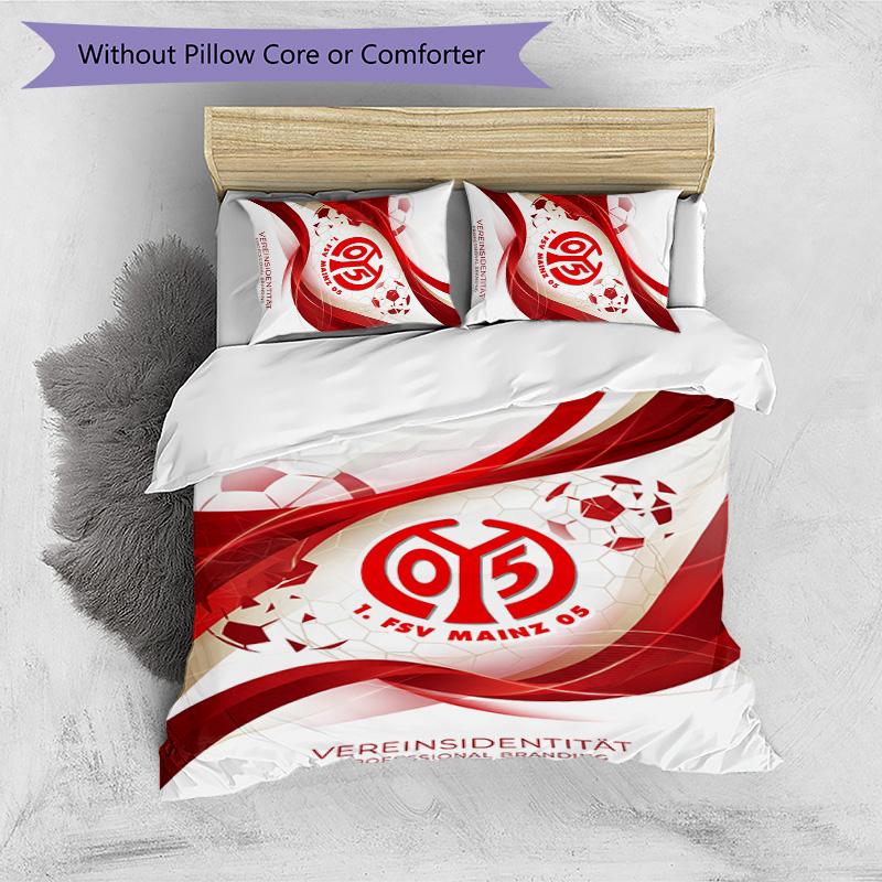 Mainz FC Printed 3PCS Bedding Set Breathable Duvet Cover with Pillowcases Decorative Bed Linen for Bedroom Home
