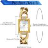 "Women's Analog Waterproof Square Dial Bracelet Watch Gold Silver Casual Business Fashion Accessory"