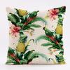 New Flower-and-bird Tropical Plant Waterproof Pillowcase, Printed Sofa Cushion, Detachable and Washable Pillow 45x45cm (Pillow Insert Not Included)