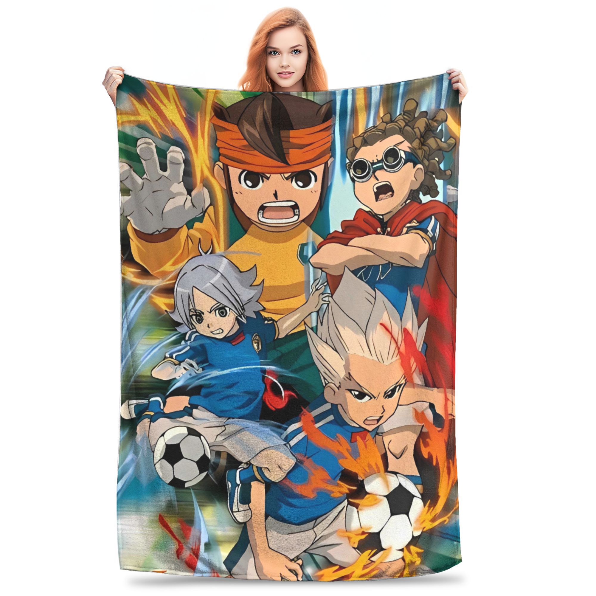 

Inazuma Eleven Axel Blaz gouenji Blanket Super Soft Print Plush Throw Blanket For Kids Home Decor Flannel Bedspread Bed Cover 80x120cm