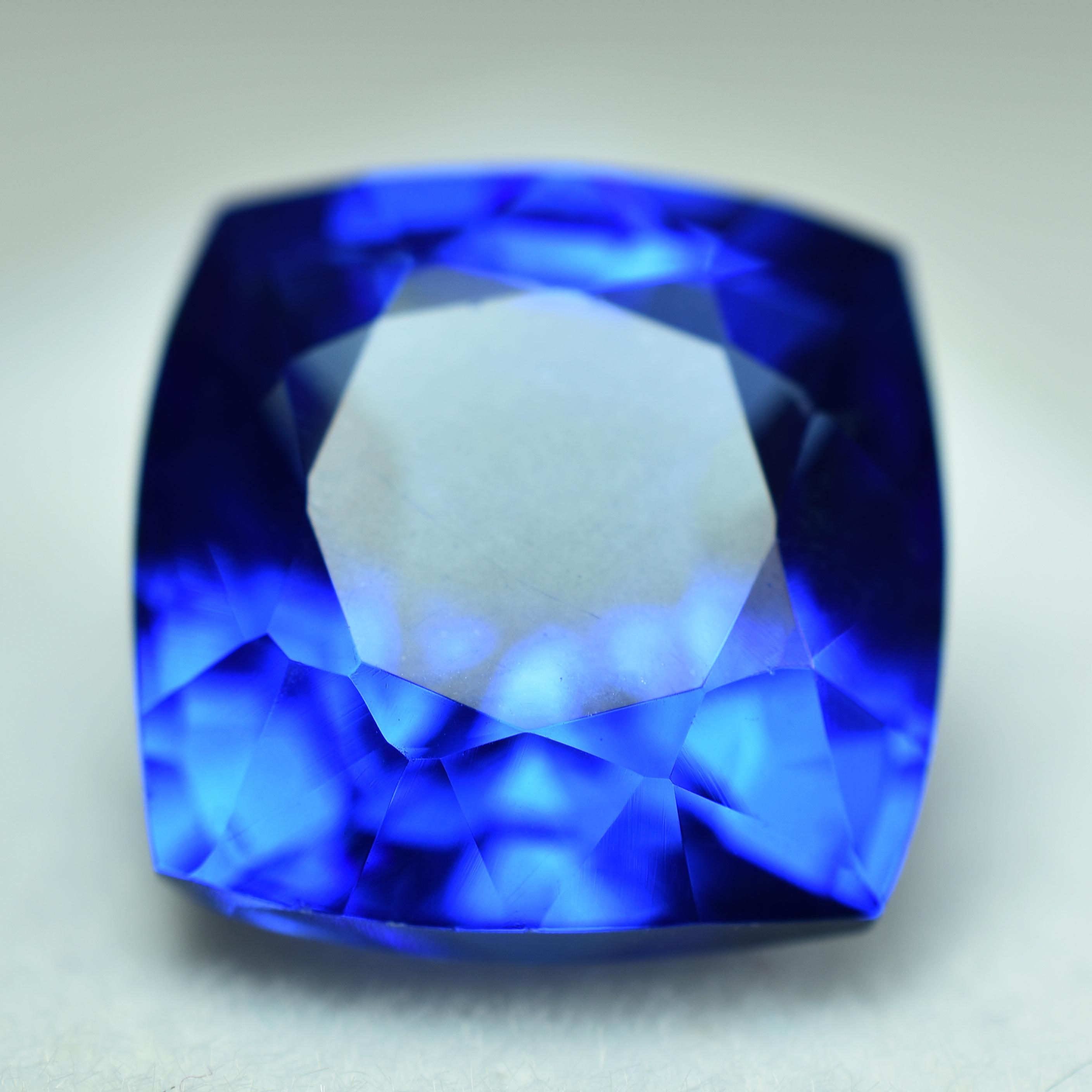 

10 Ct Natural Blue Sapphire Certified Gemstone Loose Square Cushion Shape 12 mm синій