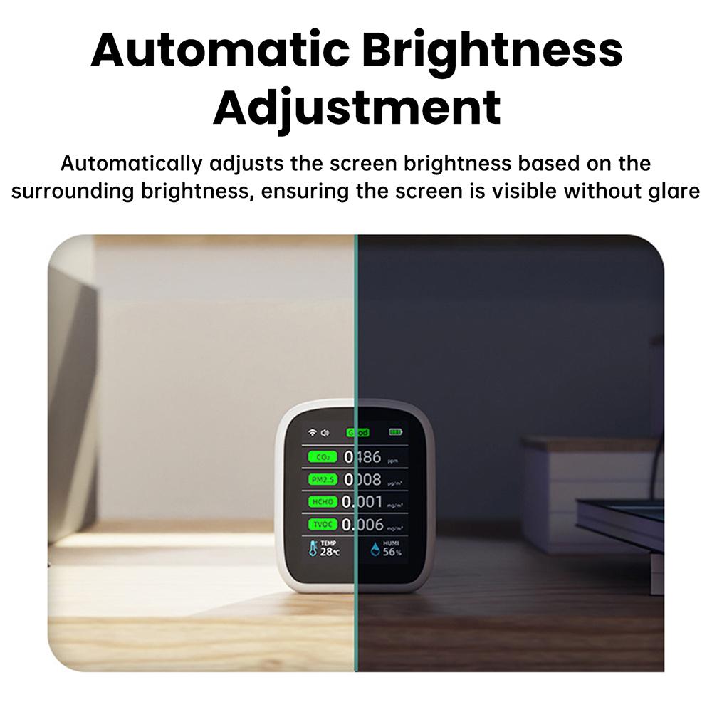 Professional 8 In 1 WIFI Air Quality Monitor CO2 HCHO TVOC PM1.0 PM2.5 PM10 Tester Temperature Humidity Meter Carbon Dioxide Multifunctional Detector