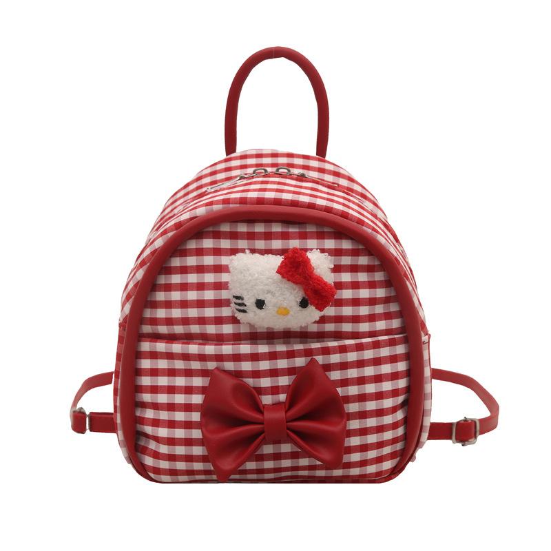 

Kindergarten Baby Small Schoolbag Cute Playful Mini Plaid Boys And Girls Backpack Cute Cartoon Children S Backpack красный