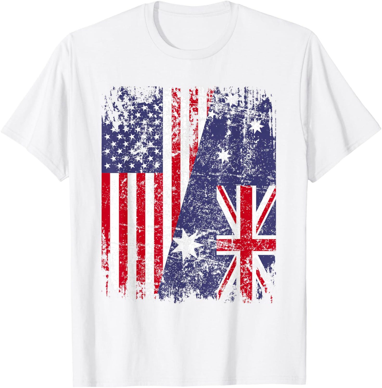 Australian American Flag Shirt, Dual Heritage Tee, Proud Aussie USA Clothing XL