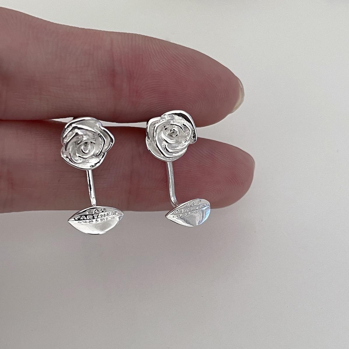 

Серьги-гвоздики с иглами из серебра 925 пробы с подвеской в виде розы, изысканные и милые новые серьги, серьги нишевого дизайна, высококачественные серьги 925 silver needles