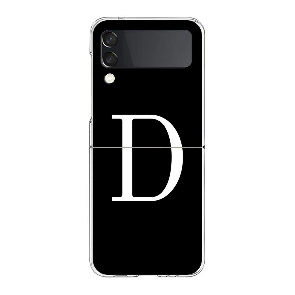 Phone Case For Samsung Galaxy Z Flip 3 4 5 Hard Folding PC Bumper Initial Letter A Z Fashion For Samsung Z Flip 6 Cover