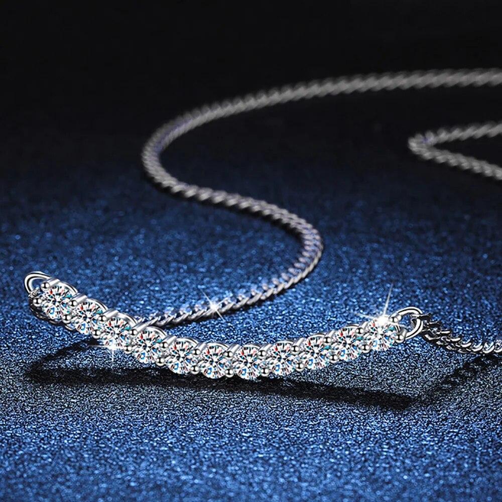 

D Цвет 2,2 карата 3,5 мм, ожерелье из муассанита, стерлинговое серебро S925, 4 мм, кубинская цепочка, пластина Pt950, ювелирные изделия