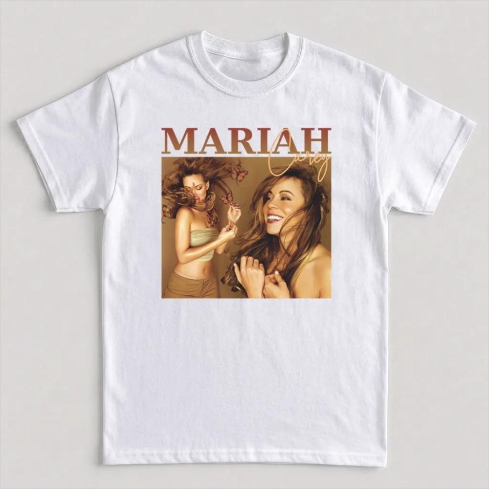 Mariah Carey Butterfly Era Tshirt Unisex Unisex Vintage Pop Singer Collage Print Casual Streetwear Fan Short Sleeve Tee Tops