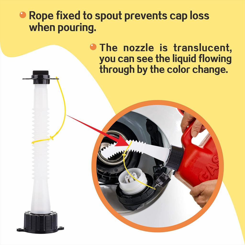 Replacement Gas Can Spouts Improved Design Flexible Pour Nozzle For Older Gas Can Fuel Water Jug 1 2 5 Gal White