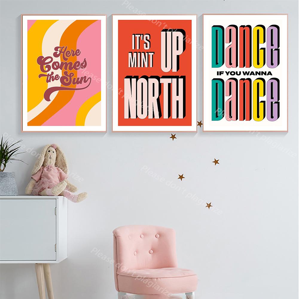 Disco Dance Fashion Print Inspired Colorful Quote Poster Housewarming Birthday Gift Wall Art Decor Prints and Canvas Paintings