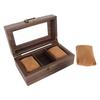 3 Slot Watch Display Case Wood Detachable Pillow Glass Cover Single Layer Watch Box for Jewelry