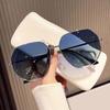 New Retro Sunglasses Women Brand Designer Rimless Gradient Sun Glasses Fashion Shades Eyewear Outdoor Sports Eyeglasses