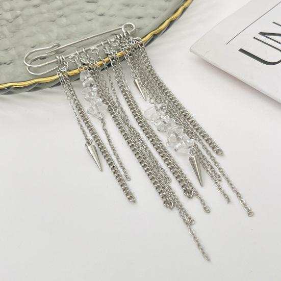 Brooch Safety Pin Link Chain Tassel Safety Pin Sweater Shawl Pin Decorative Faux Pearl
