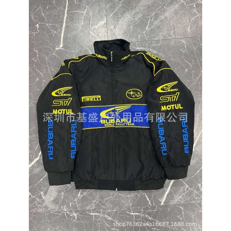Vintage F1 Racing Embroidered Jacket Cotton Padded Motorcycle Riding Baseball Coat Unisex