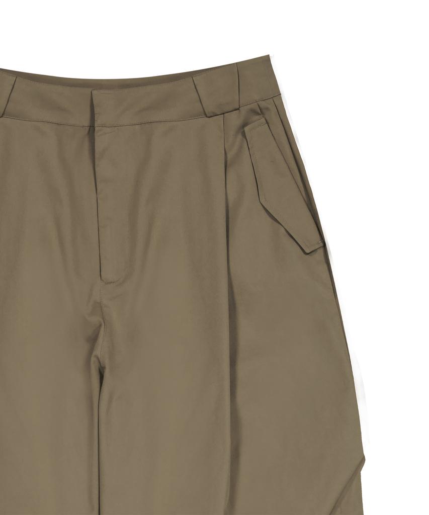 Uallong Side Drape Wide Pants - Camel