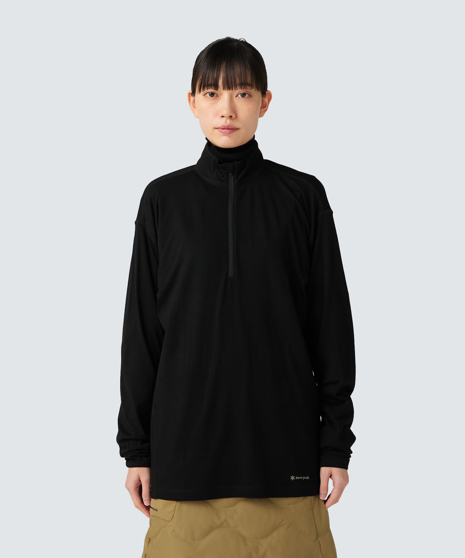 

Snow Peak Merino Wool Half Zip Pullover Size S SW-25AU016, Men s/Women s, Black, чёрный