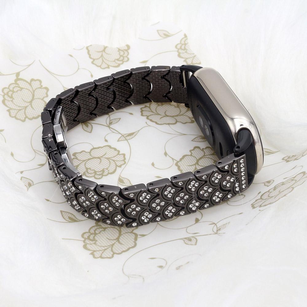 

Bling Women Bracelet for Xiaomi Mi Band 8/ 9/10 Wristband Strap Replacement Metal Watchband Elegant New Looks чёрный