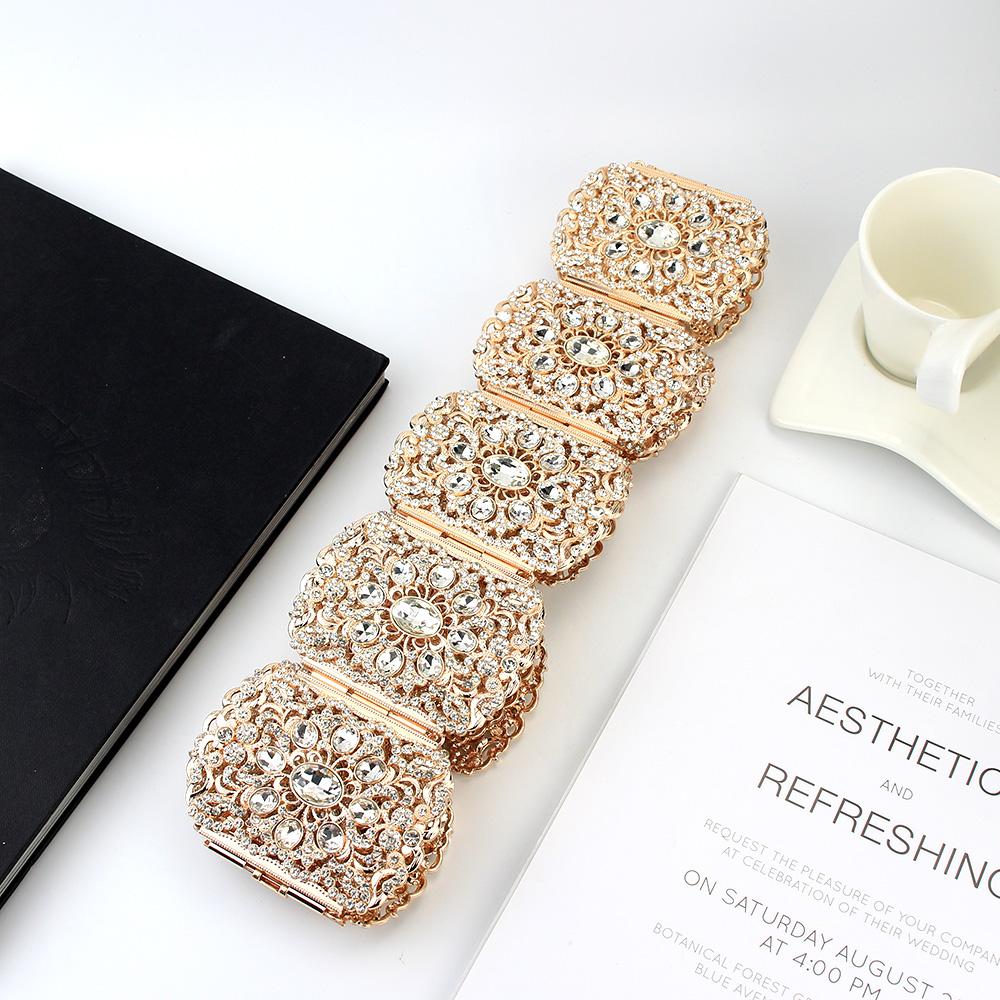 Gouden kleur grote kristallen riem dames bruiloft sieraden gewaad riem strass tailleband