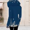 Women Plus Size Dark Purple Halloween Printed Asymmetric Cutout Neck Cold Shoulder Long Sleeve Fitted Top
