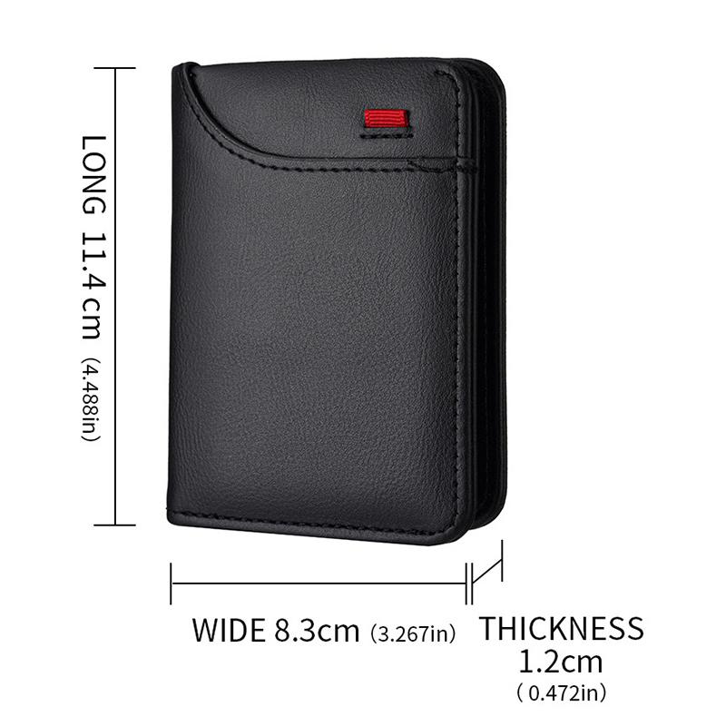 Men's Ultra-Thin Solid Color Fashion Wallet PU Leather Short Coin Purse Multiple Card Slots Two-Fold Card Holder