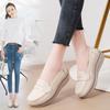 Spring Women Platform Shoes Leather Flats Sneakers Women Casual Wedge Shoes Slip On Moccasins Mother Shoes Autumn Women Loafers
