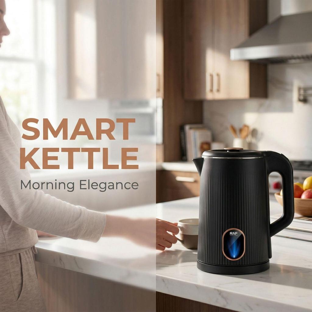 European Standard 2L Electric Kettle, Stainless Steel, 1500W, Auto Power-Off