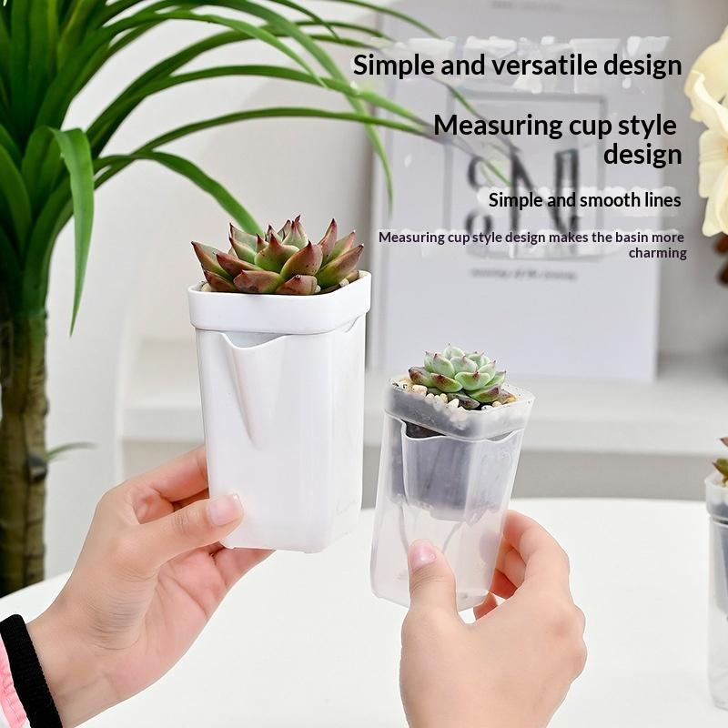 Self Watering Pots Watering Nursery Pot With Drainage Holes Translucent Plastic Planters Mini Flower Seedlings Pot