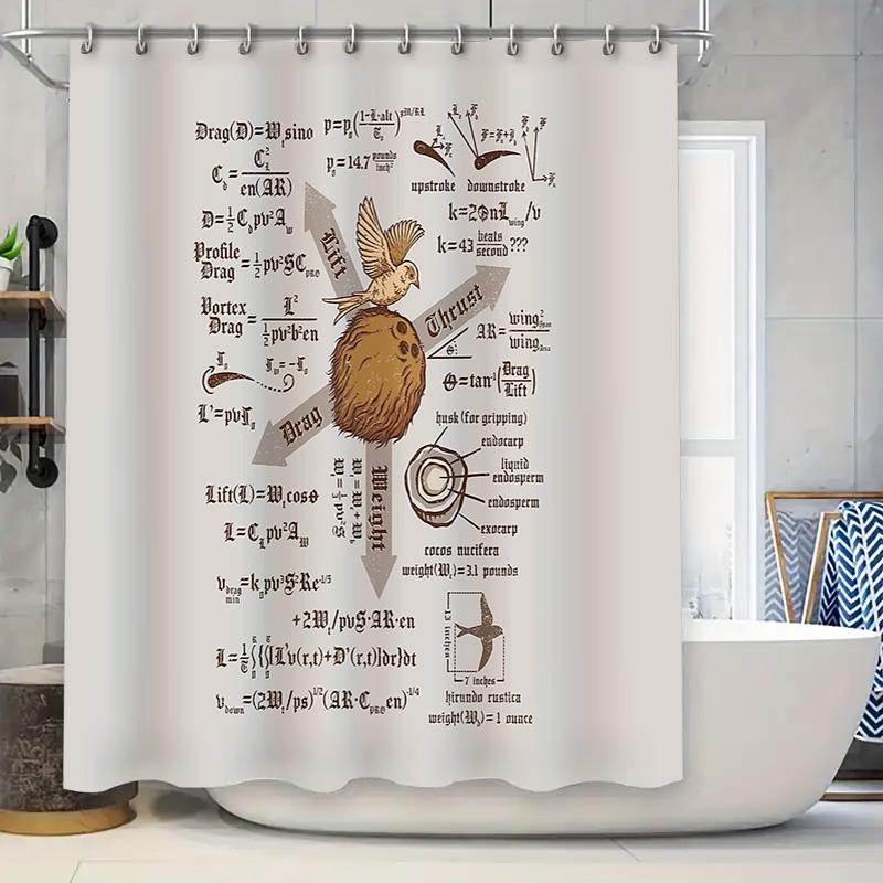 

Shower Curtain Waterproof Vintage Floral Bathroom Decor Modern Fabric Liner Set Blue Green Grey W60H190(CM)-1 Pcs