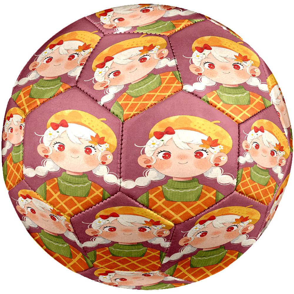 1pc Autumnal Whimsy Theme Soccer Ball Football, Size 5, Lightweight PVC, Outdoor Training Soccer Ball,Gift c6595