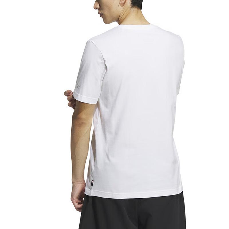 Adidas Round Neck Pullover Letter Print Short Sleeve T-Shirt Men Tops White IS0271