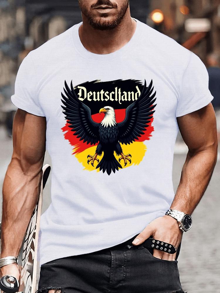 Patriotic Germany Eagle&Flag Graphic-"Deutschland"design-100% cotton summer O-neck short sleeve