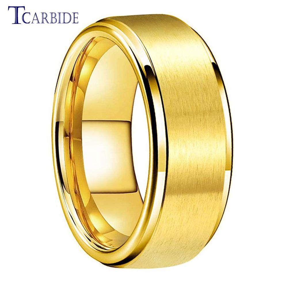 Dropshipping 8mm Stainless Steel Wedding Ring Men Women Daily Life Gift Jewelry Grooved Beveled Brushed Comfort Fit