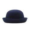 Outdoors Adult Children Flat-top Fedora Pure Color  Imitation Wool Jazz Hat Wide Brim L .adies ElegantRound Hat Bowler Hat