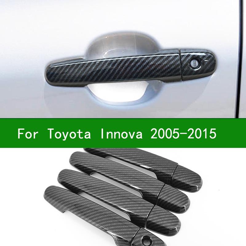 

Аксессуар глянцевый черный из углеродного волокна, накладка на ручку боковой двери автомобиля для TOYOTA innova 2005-2015 2012 2010 2008 2009
