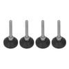 4Pcs Swivel Leveling Mounts Furniture Glide Adjustable Nylon Rubber Base Leveling Pads D30xM6x50 Black