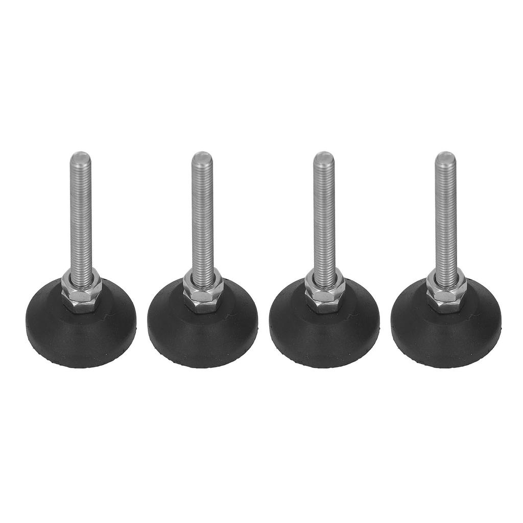 4Pcs Swivel Leveling Mounts Furniture Glide Adjustable Nylon Rubber Base Leveling Pads D30xM6x50 Black
