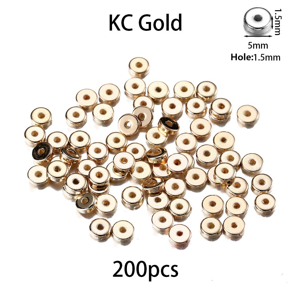 200-400Pcs CCB Multiple Styles Charm Spacer Beads Wheel Bead Flat Round Loose Beads For DIY Jewelry Making Supplies Accessories