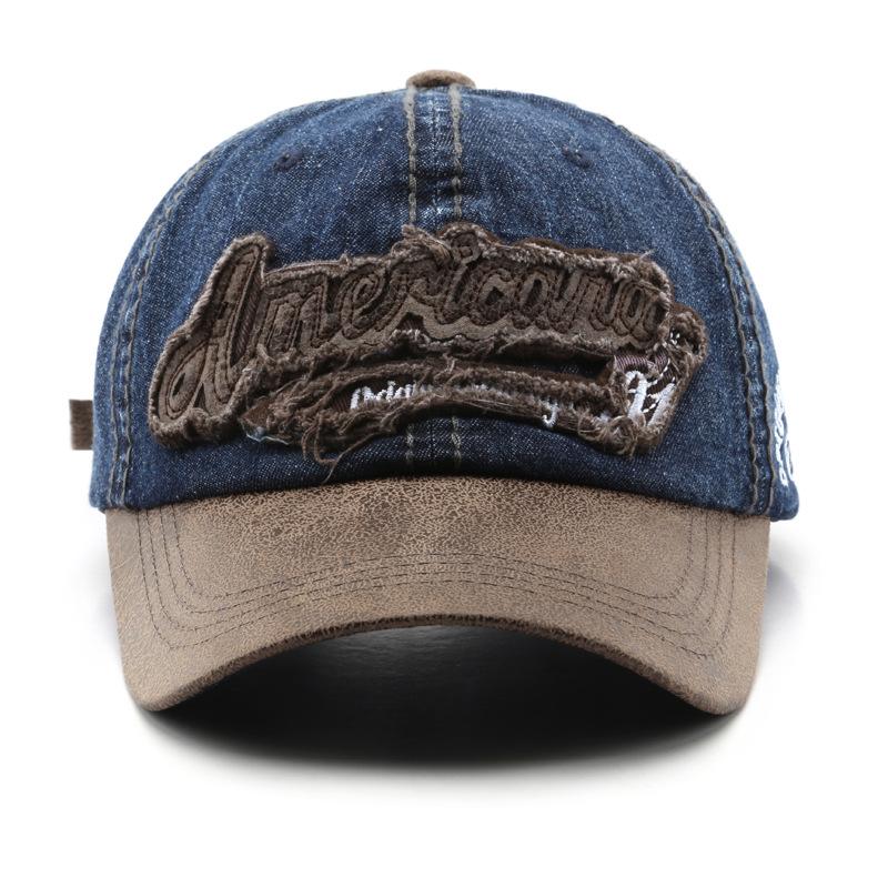 Retro Letter Baseball Cap Hip Hop Peaked Caps Outdoor Sunshade Visors Fashion Cowboy Duck Tongue Hats Color Block Duckbill Hats