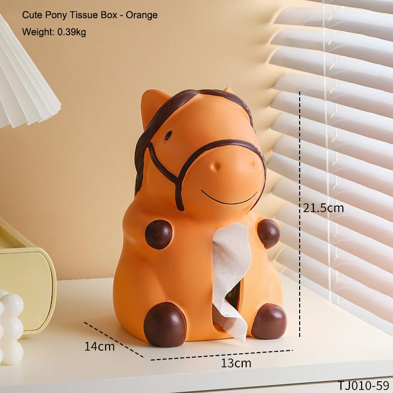 

Cute Pony Tissue Box Home Living Room Decoration Ornament Horse Tissue Box Kitchen and Bathroom Storage Supplies Gift