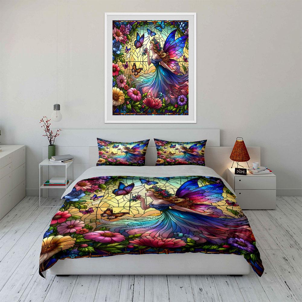 Colorful Fairy Garden Decoration Set Exquisite Three-Piece Bedding Set Gift For Kids And Adults