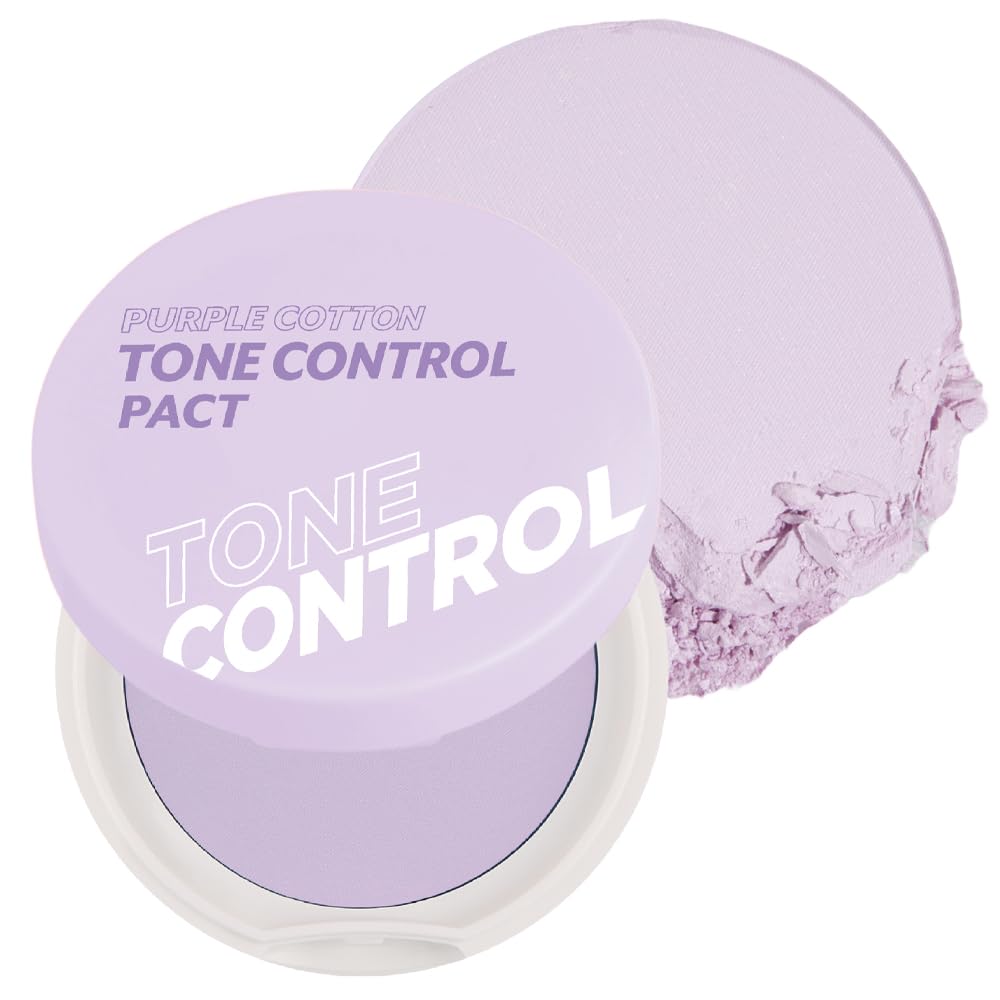 [i m meme] Purple Cotton Tone Control Pact  With Puff For translucent skin. Setting powder for finishing makeup. Korean cosmetics. Contains mineral
