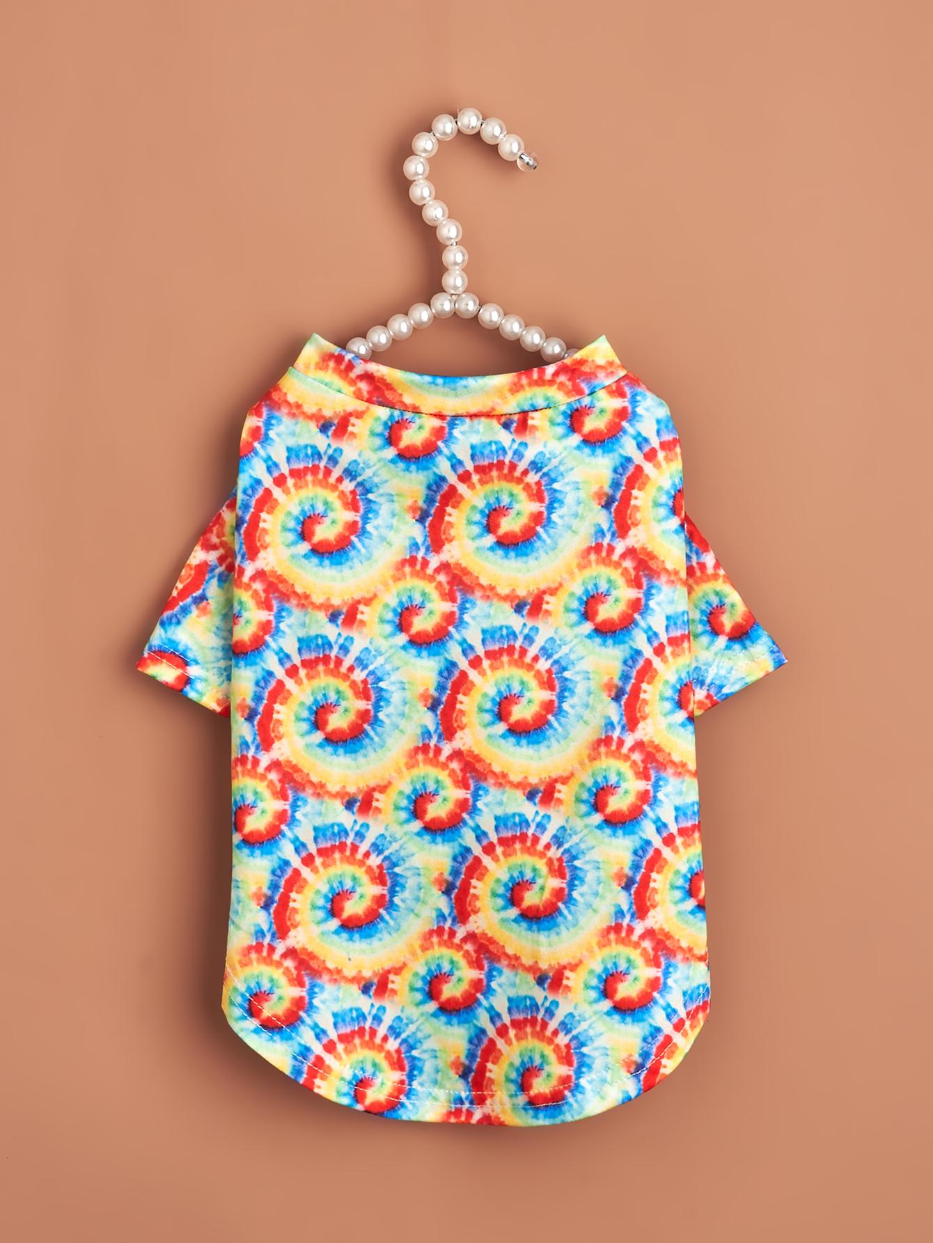 

Pet Cloth Dog T-shirt with Colorful Printed Clothes for Puppy Dog Cat Cool Apparel Costume Yorkie Chihuahua XS（old） різнокольоровий