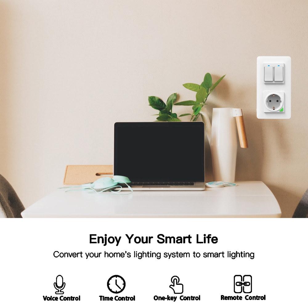 EU Standard 120 Tuya Wireless Two-Way Alexa Wall Switch